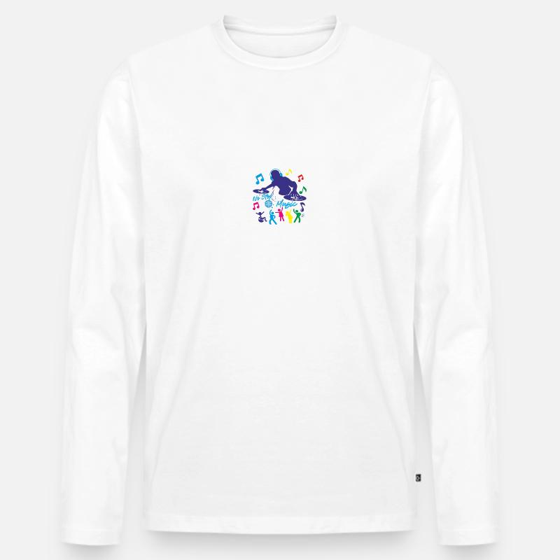 Deejay - Kein Stopp Musik - Männer Premium Bio Langarmshirt - Weiß