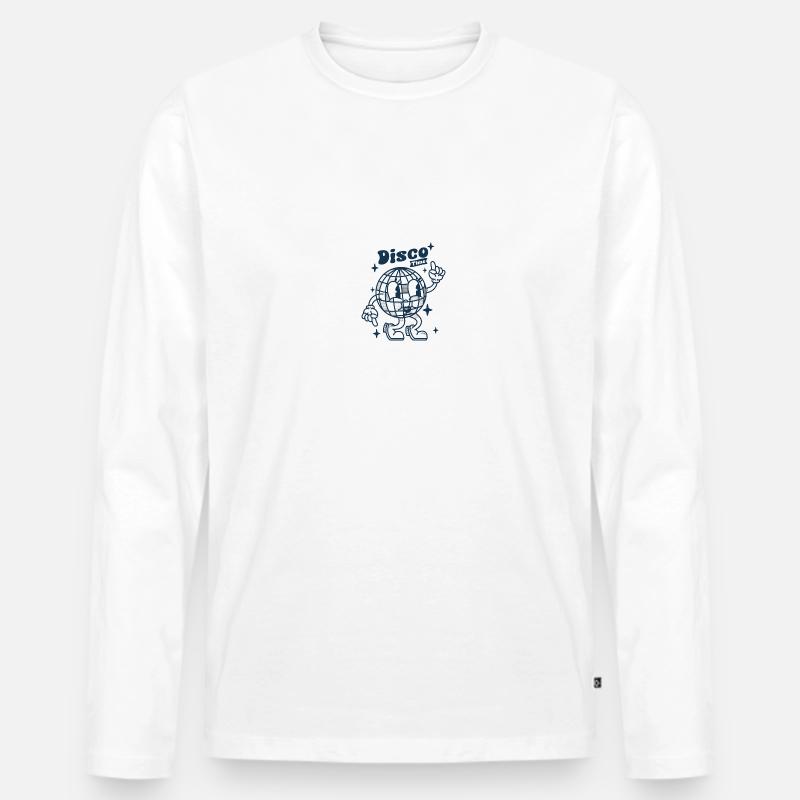 disco time - Männer Premium Bio Langarmshirt - Weiß