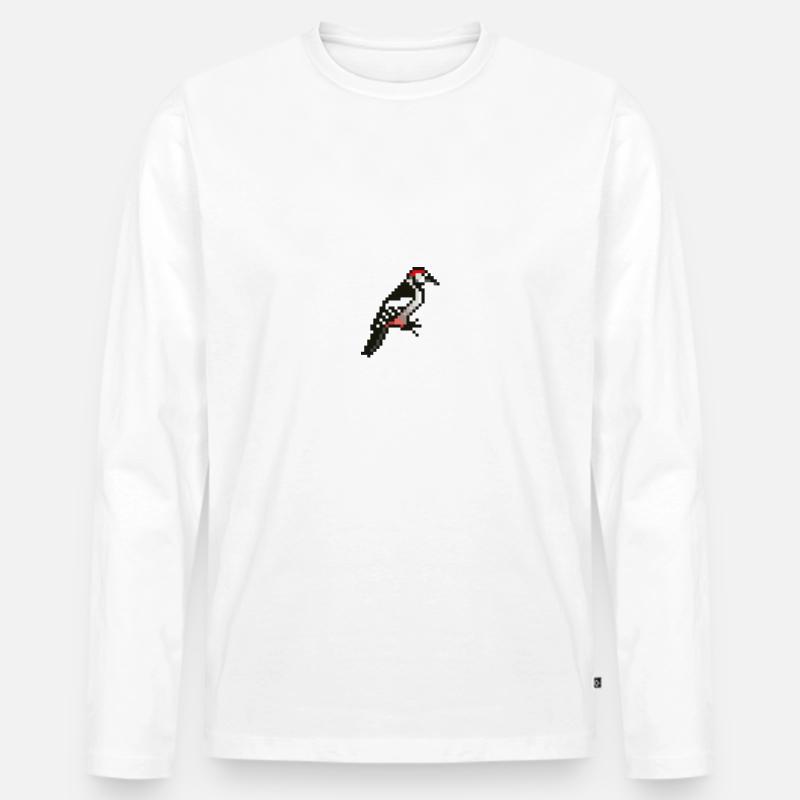 Vogel - Männer Premium Bio Langarmshirt - Weiß