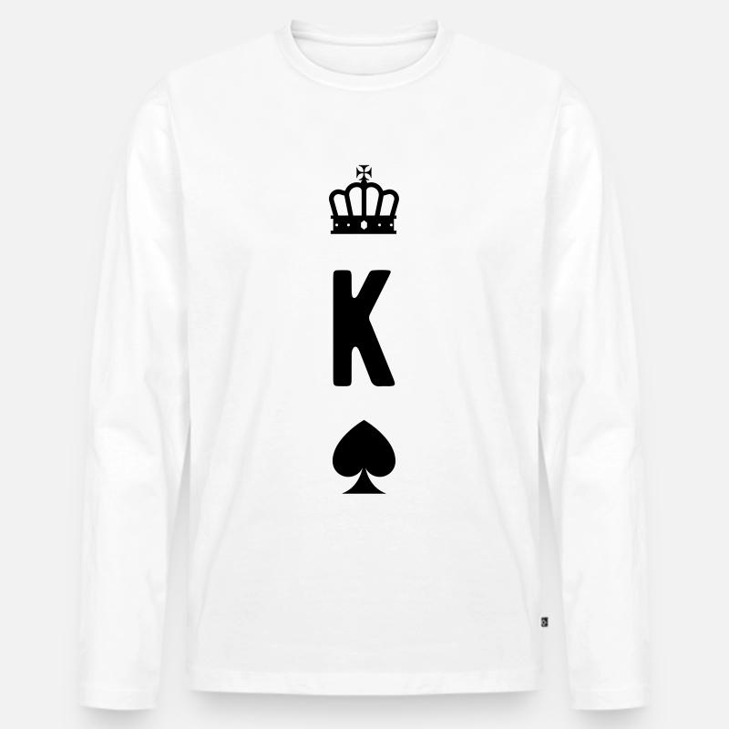 KING QUEEN PARTNERSHIRTS - Männer Premium Bio Langarmshirt - Weiß