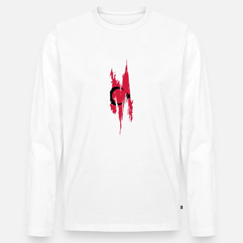 Türkei Grunge - Männer Premium Bio Langarmshirt - Weiß