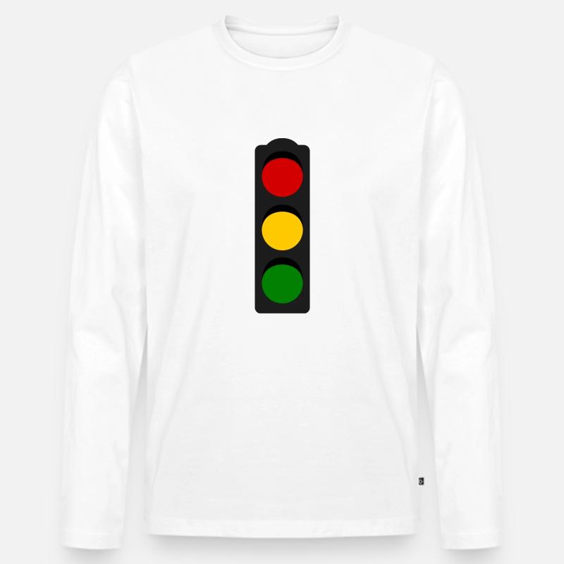 Ampel 2 - Männer Premium Bio Langarmshirt - Weiß