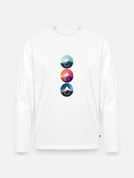 Mountain Landscape Geometric Art - Men's Premium Organic Long Sleeve Shirt - white