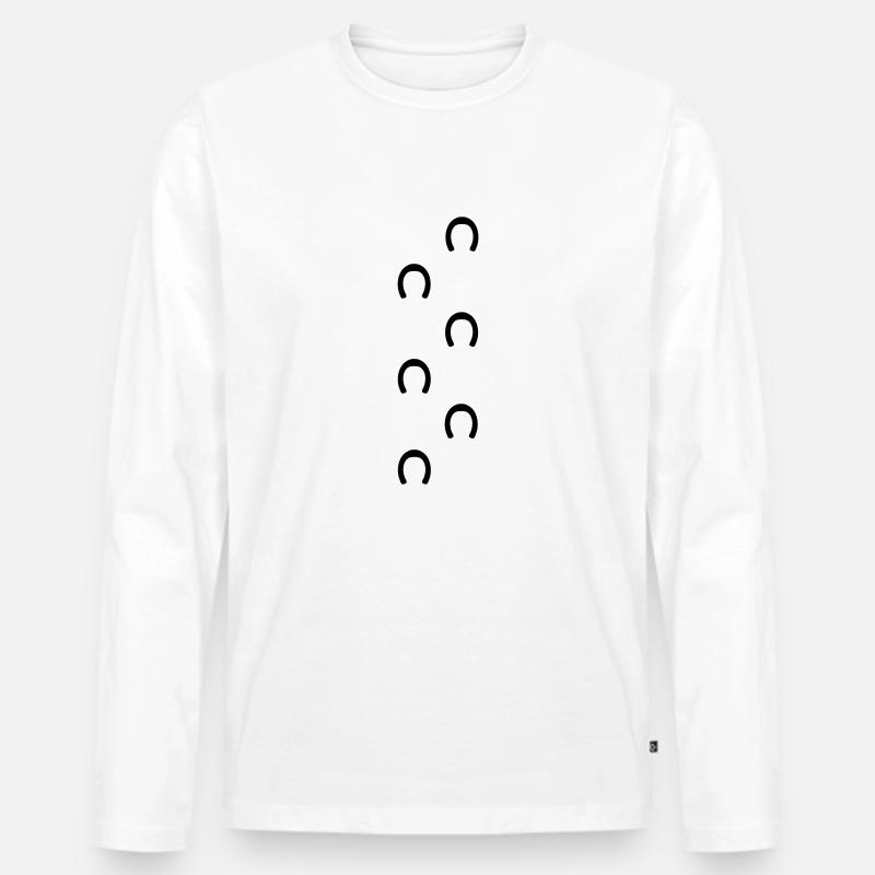 pferd - Männer Premium Bio Langarmshirt - Weiß