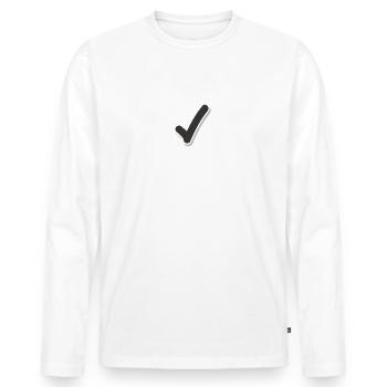 Check - Men's Premium Organic Long Sleeve Shirt - white - Front - Nico (187cm)