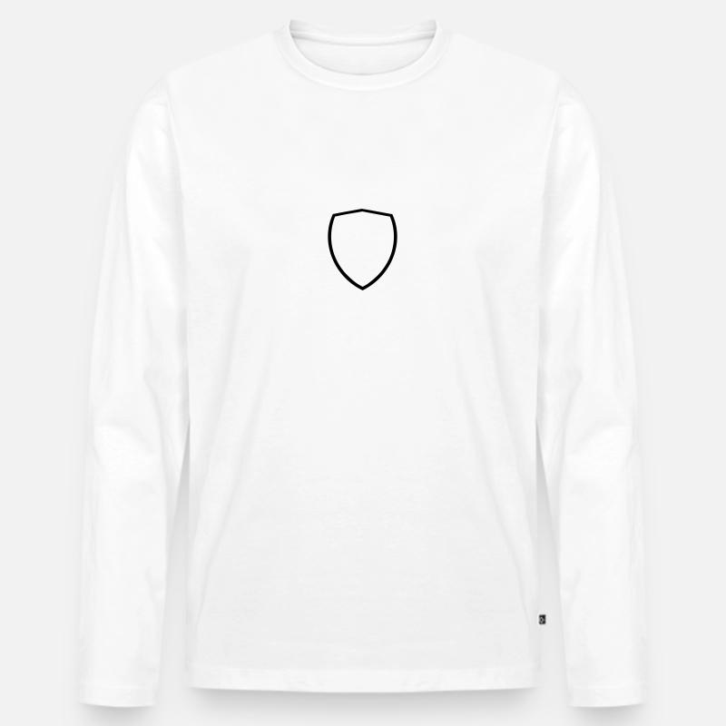 Wappen - Blanko - Männer Premium Bio Langarmshirt - Weiß