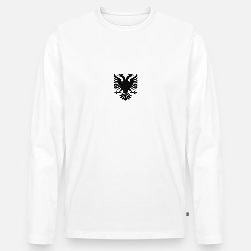 Albanian Eagle - Männer Premium Bio Langarmshirt - Weiß