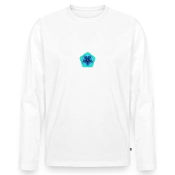 Golden ratio spiral flower 5x - Men's Premium Organic Long Sleeve Shirt - white - Front - Nico (187cm)