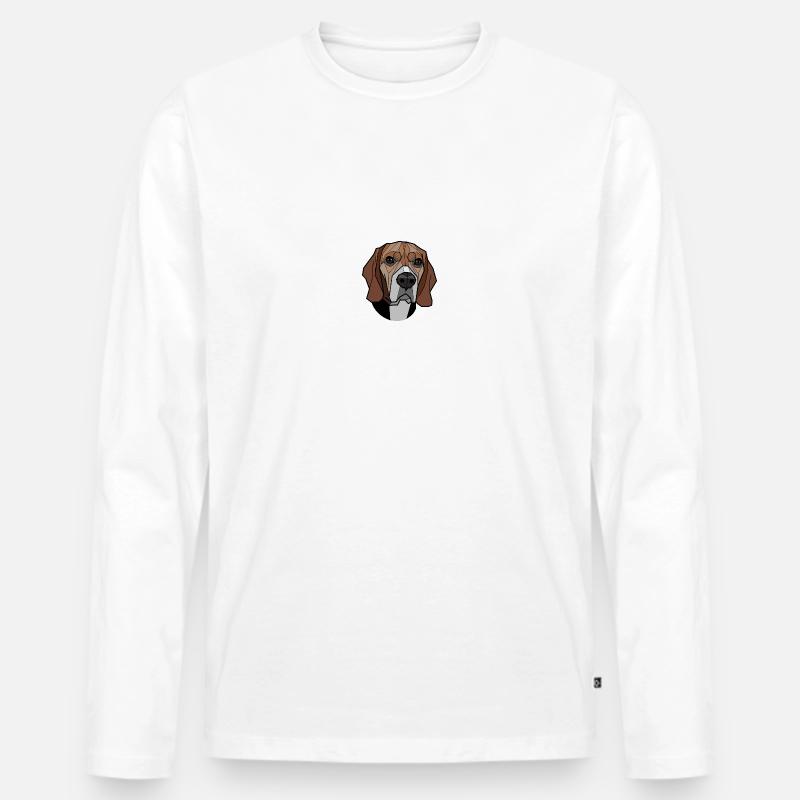 Beagle - Männer Premium Bio Langarmshirt - Weiß