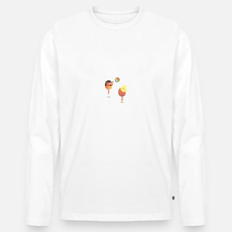 Sommer - Männer Premium Bio Langarmshirt - Weiß