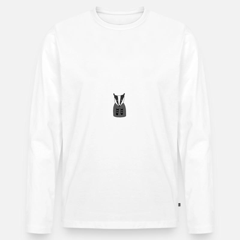 Süßer kleiner dachs aus dem Wald Geschenkidee - Männer Premium Bio Langarmshirt - Weiß