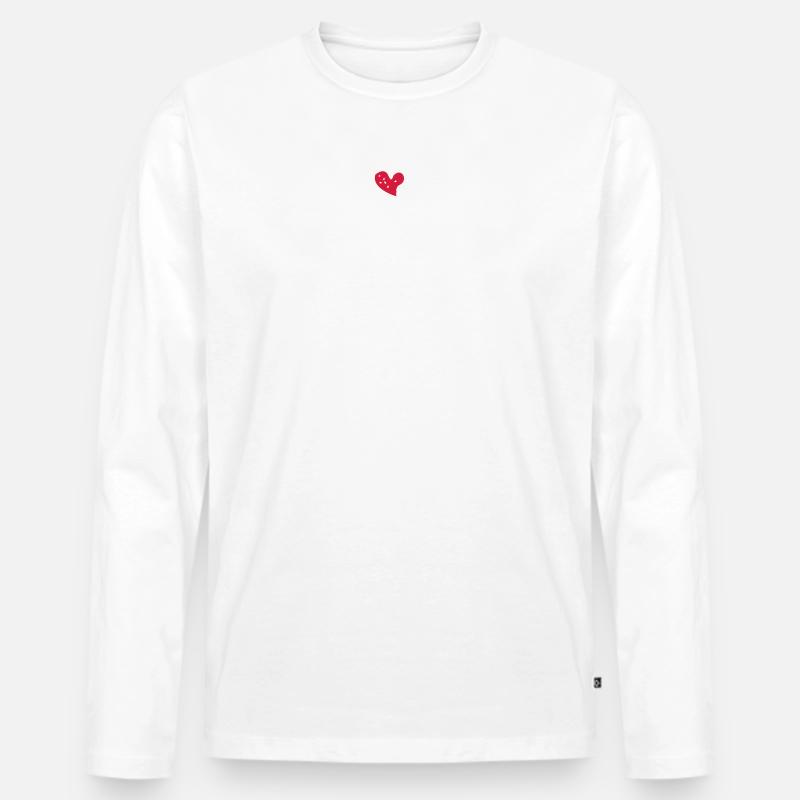 Katze Silhouette Herz Pfoten - Männer Premium Bio Langarmshirt - undefined