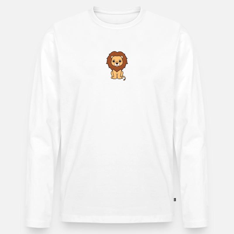 Löwe Löwen - Männer Premium Bio Langarmshirt - Weiß