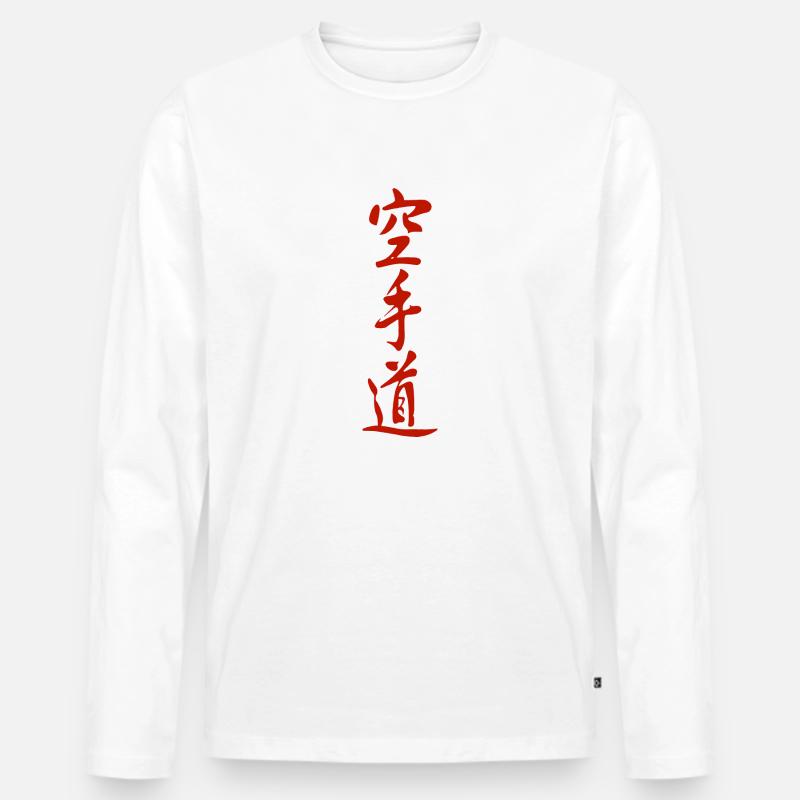 Karate Do Schriftzug - Männer Premium Bio Langarmshirt - Weiß