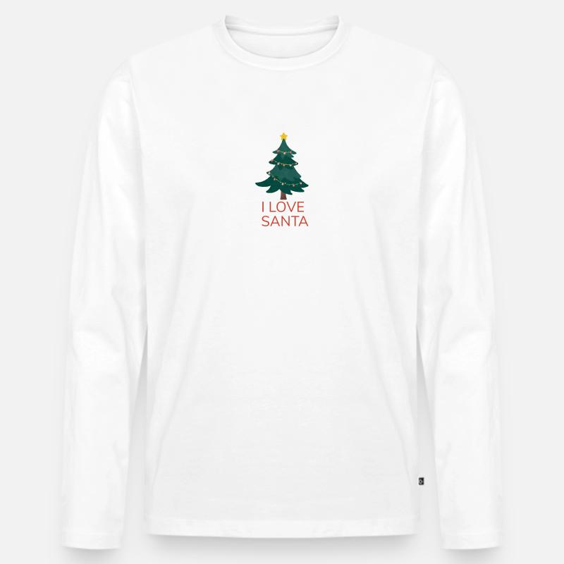 Ich liebe den Weihnachtsmann - Männer Premium Bio Langarmshirt - Weiß