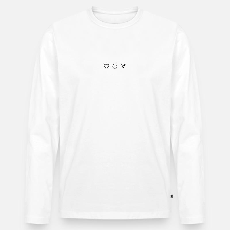 Like Insta Buttons - Männer Premium Bio Langarmshirt - Weiß