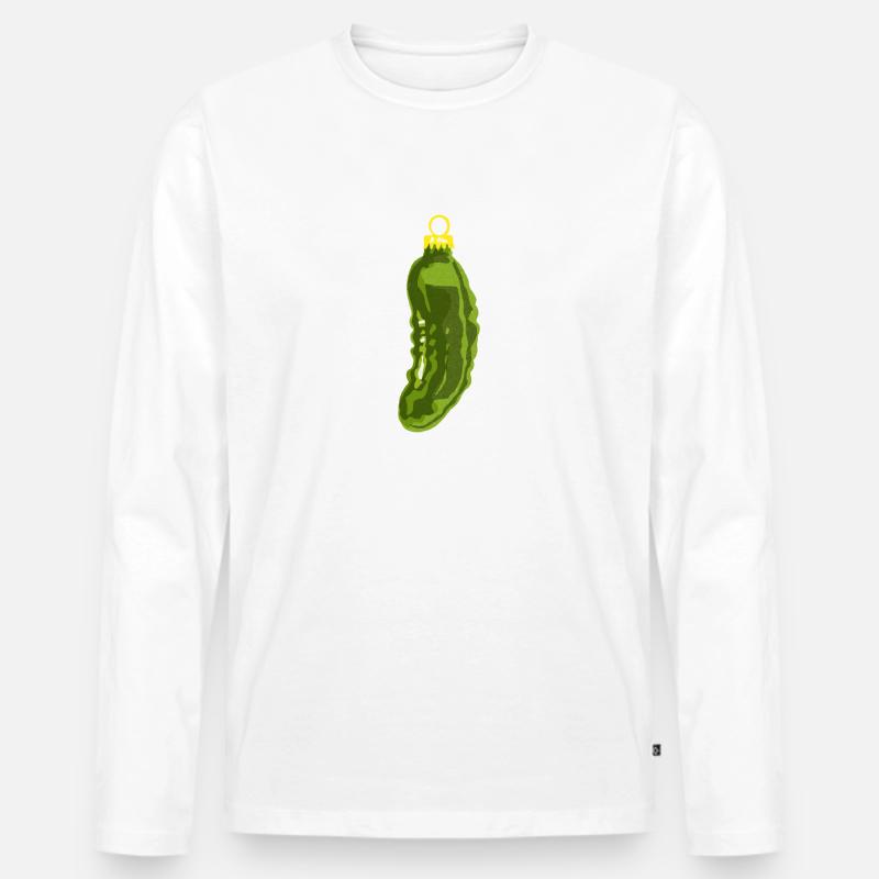 Weihnachtskugel " Saure Gurke" - Männer Premium Bio Langarmshirt - Weiß