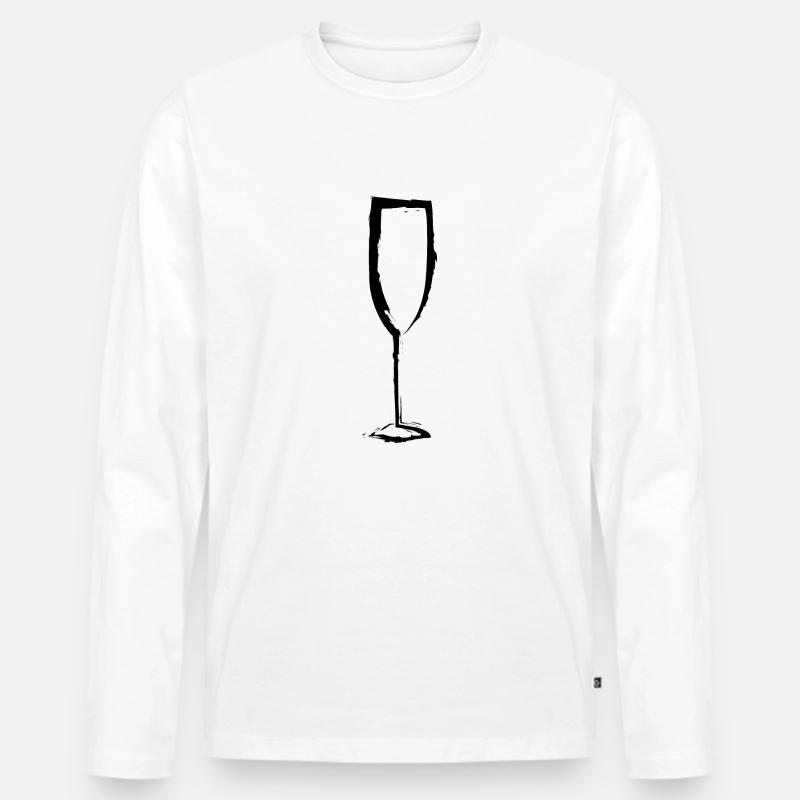 glas oneline - Männer Premium Bio Langarmshirt - Weiß