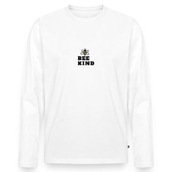Bee Kind - Men's Premium Organic Long Sleeve Shirt - white - Front - Nico (187cm)