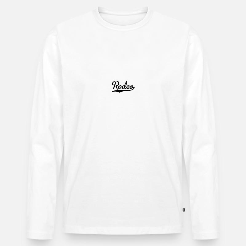 Rodeo - Männer Premium Bio Langarmshirt - Weiß