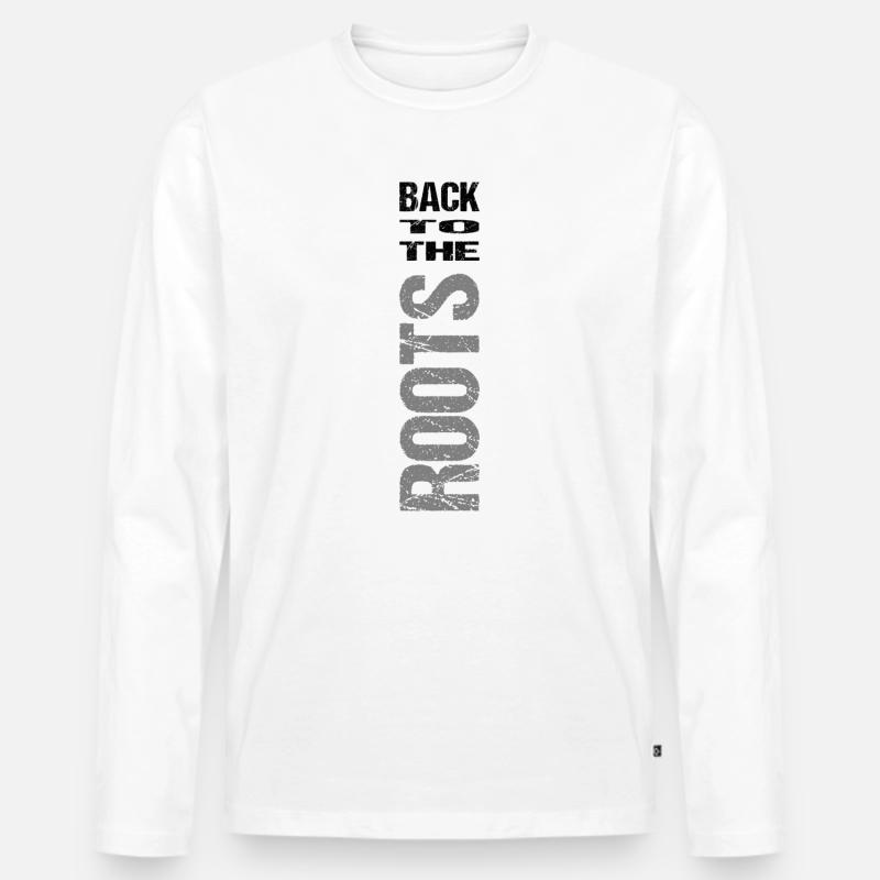 Back to the roots - Männer Premium Bio Langarmshirt - Weiß