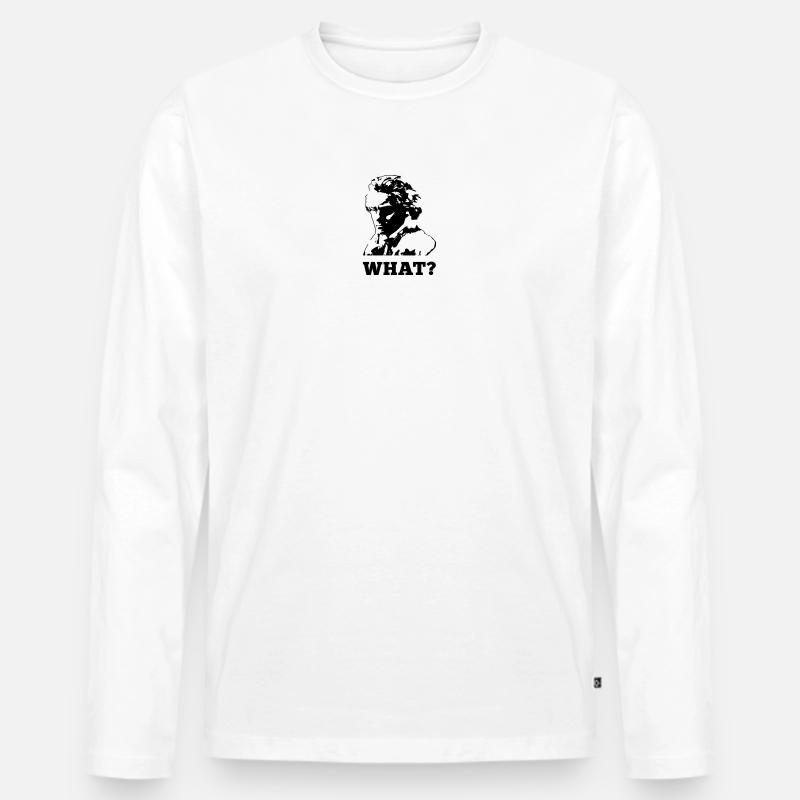 Beethoven war taub - Männer Premium Bio Langarmshirt - Weiß