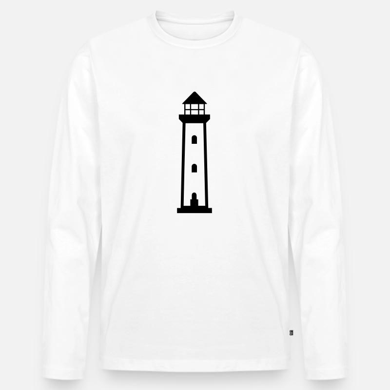 Leuchtturm - Männer Premium Bio Langarmshirt - Weiß
