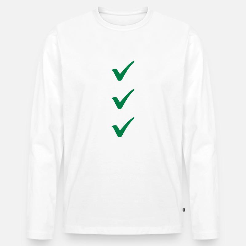 Haken - Männer Premium Bio Langarmshirt - Weiß