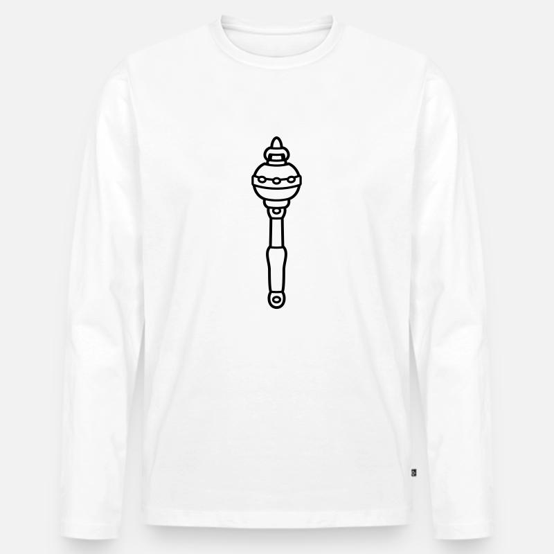 Stab Cool Zepter - Männer Premium Bio Langarmshirt - Weiß