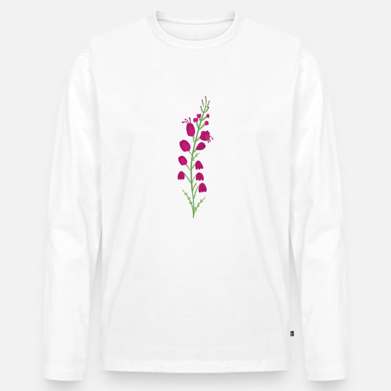 Heidekraut - Männer Premium Bio Langarmshirt - Weiß