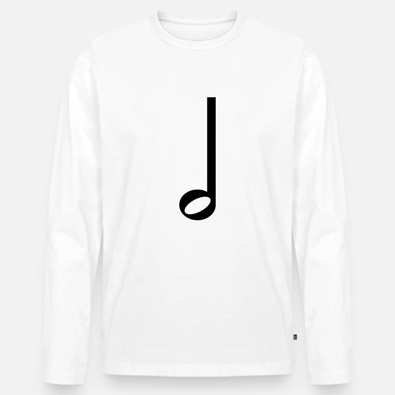 Halbe Note Musik Symbol - Männer Premium Bio Langarmshirt - Weiß