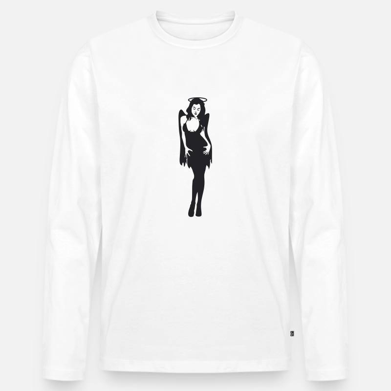 Engelchen / sexy Engel - Männer Premium Bio Langarmshirt - Weiß