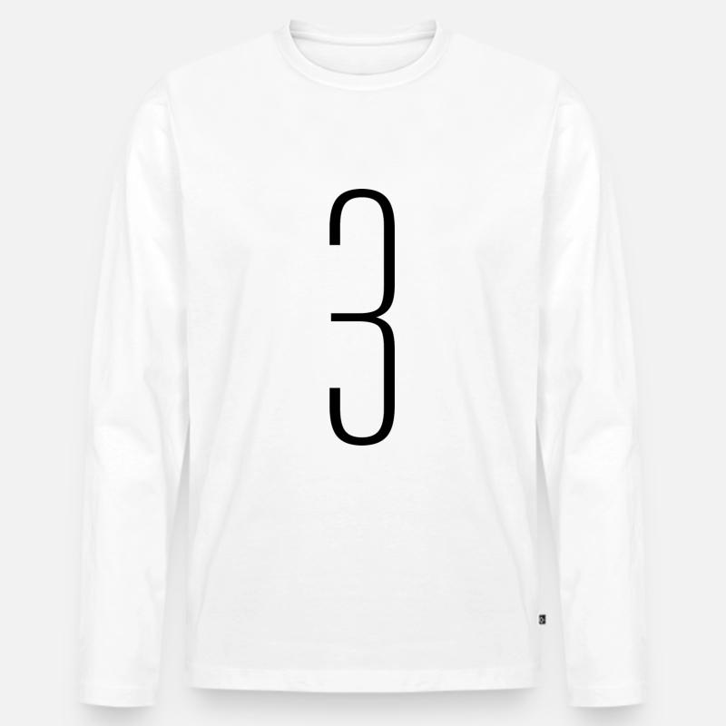 3 - Männer Premium Bio Langarmshirt - Weiß