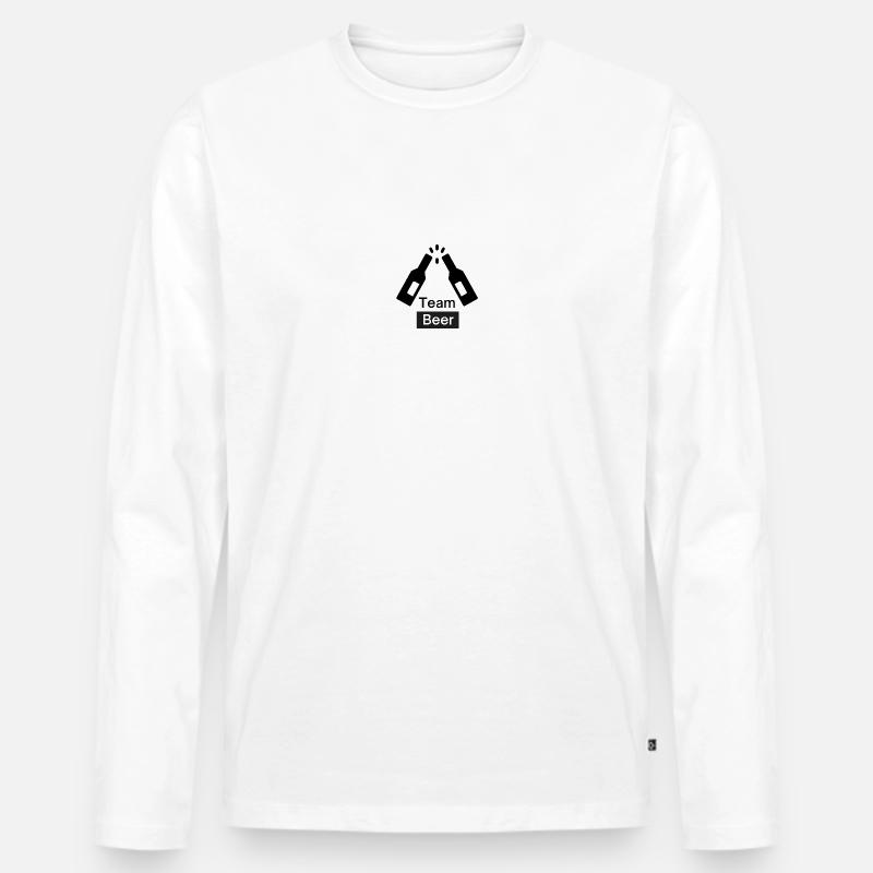 Team Beer - Team Bier - Männer Premium Bio Langarmshirt - Weiß