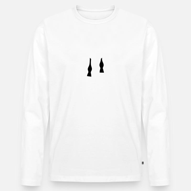 Fliege Un-done - Männer Premium Bio Langarmshirt - Weiß