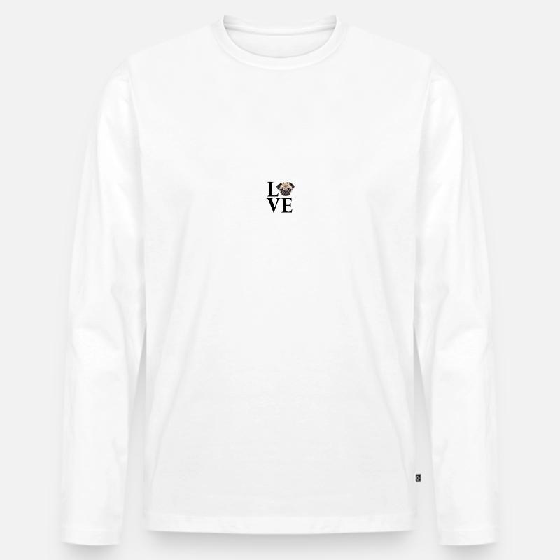 love mops pug - Männer Premium Bio Langarmshirt - Weiß