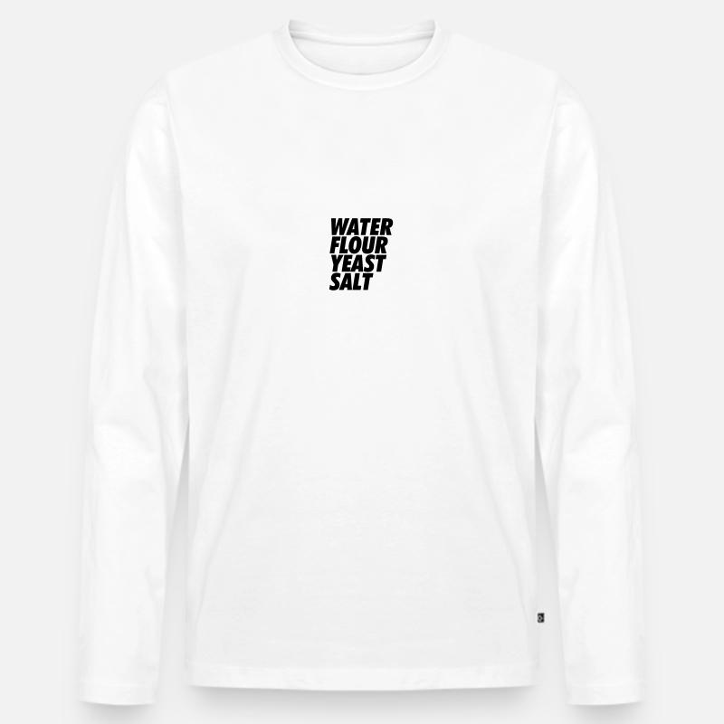 Pizza - Männer Premium Bio Langarmshirt - Weiß