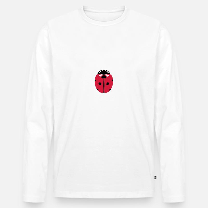 Marienkäfer - Männer Premium Bio Langarmshirt - Weiß
