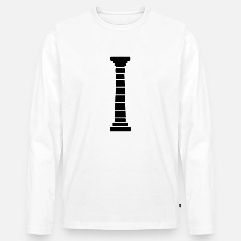 Griechische Säule - Männer Premium Bio Langarmshirt - Weiß