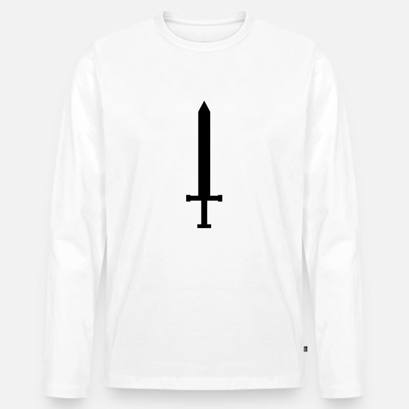 Schwert 1 - Männer Premium Bio Langarmshirt - Weiß