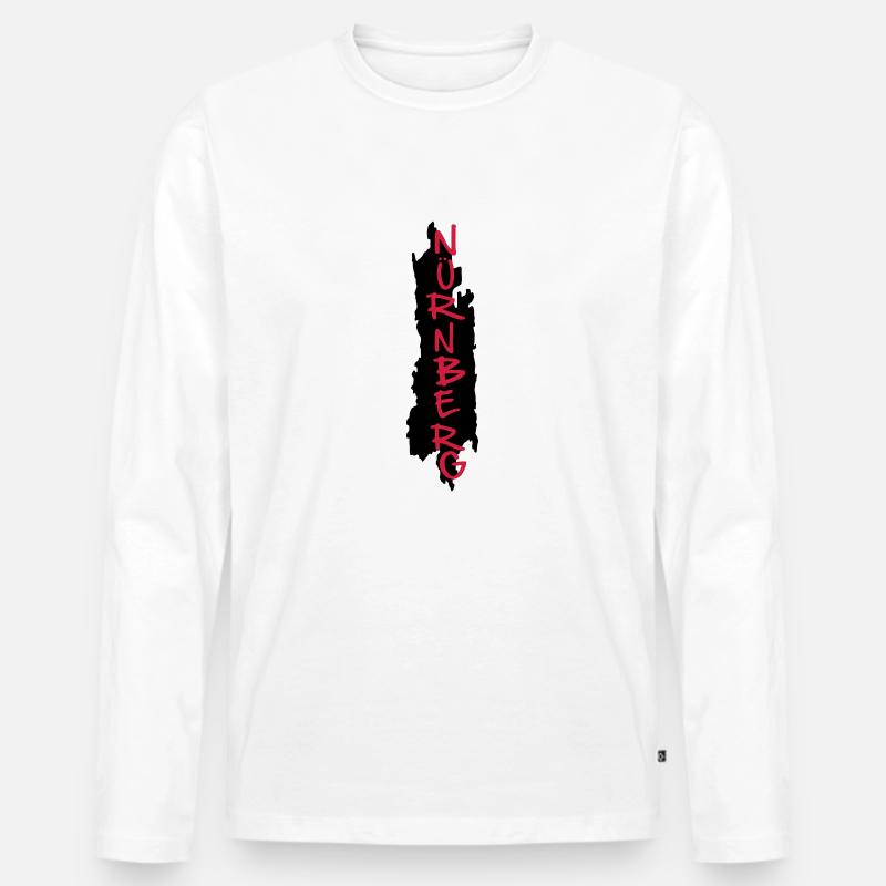 nürnberg - Männer Premium Bio Langarmshirt - Weiß