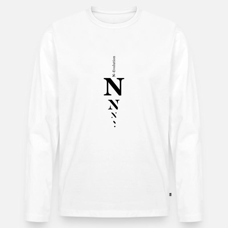 N - Männer Premium Bio Langarmshirt - Weiß
