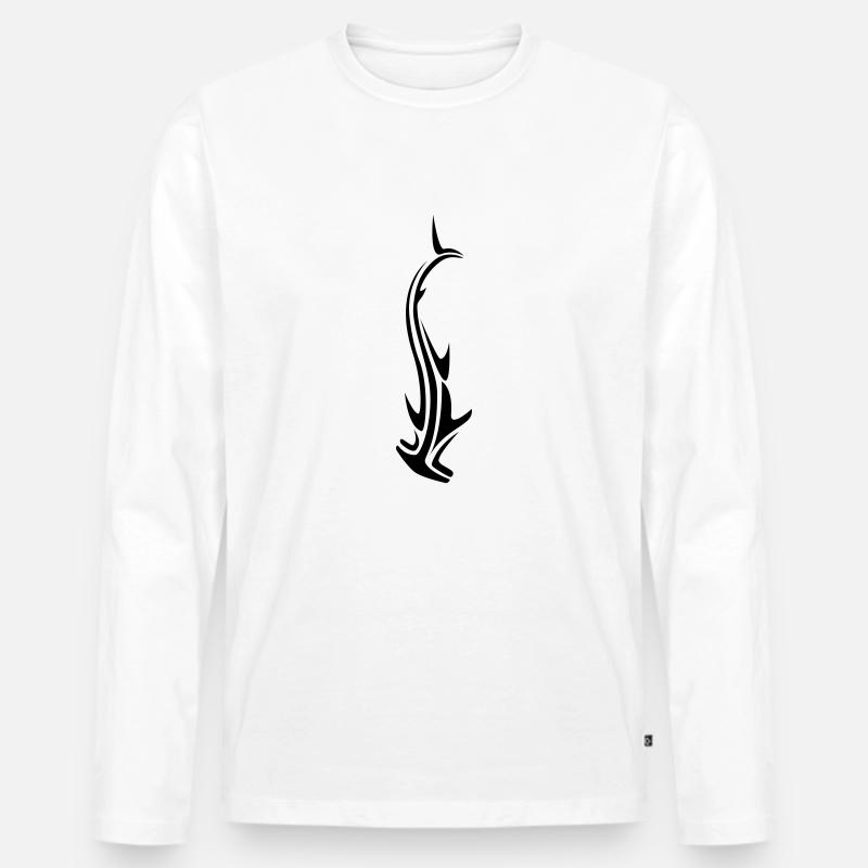 hammer_shark_06 - Männer Premium Bio Langarmshirt - Weiß