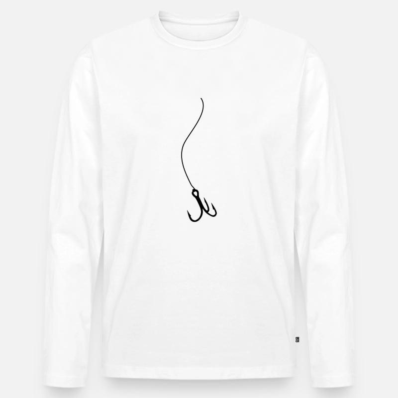 Angelhaken - Männer Premium Bio Langarmshirt - Weiß