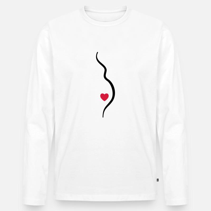 babybauch - Männer Premium Bio Langarmshirt - Weiß