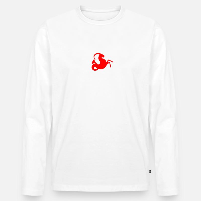 Steinbock flow - Männer Premium Bio Langarmshirt - Weiß