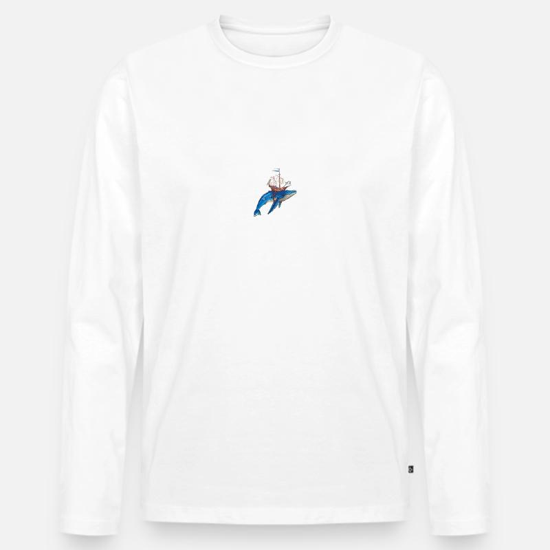 Magischer Wal - Wal - Männer Premium Bio Langarmshirt - Weiß