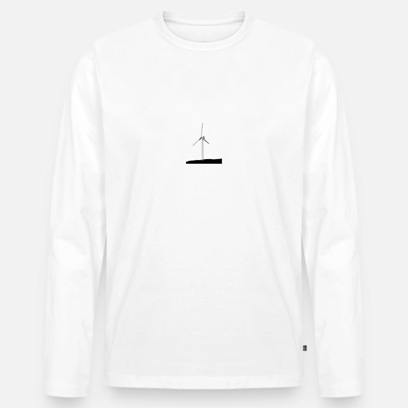 Windrad - Männer Premium Bio Langarmshirt - Weiß
