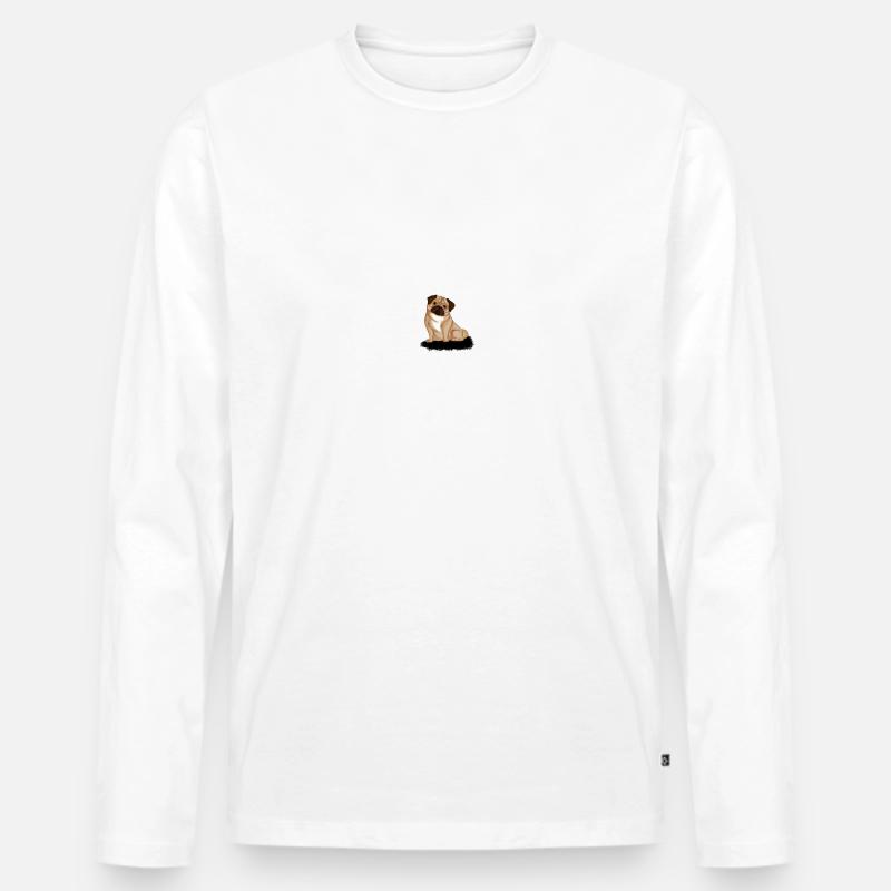 MOPS - Männer Premium Bio Langarmshirt - Weiß
