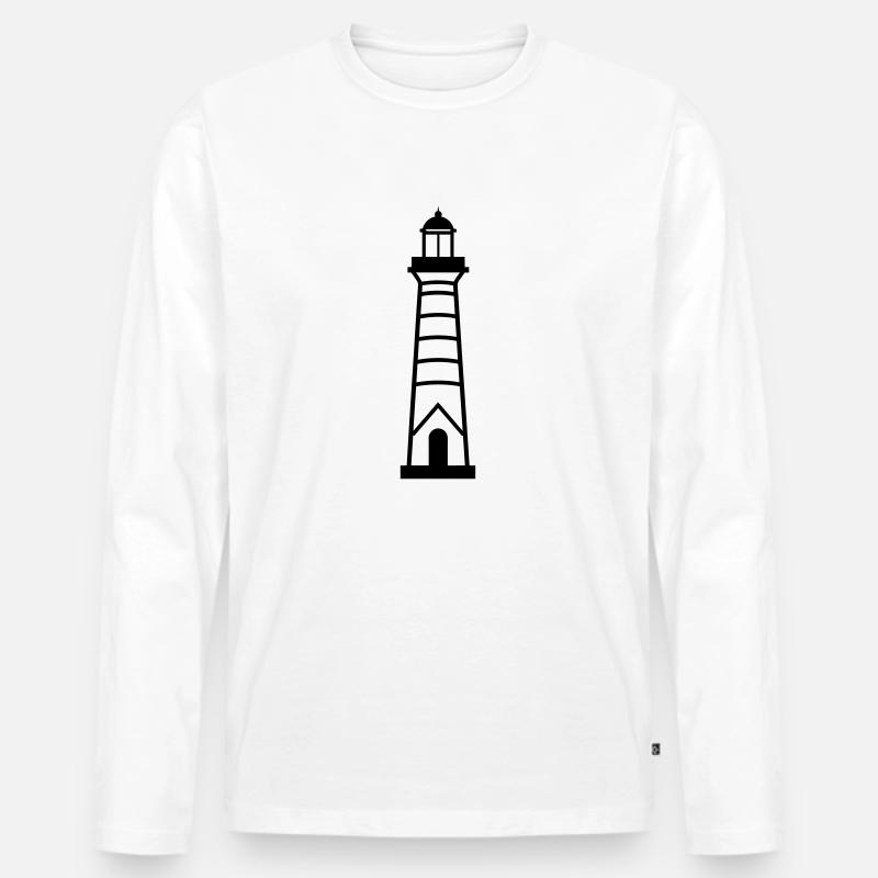Leuchtturm - Männer Premium Bio Langarmshirt - Weiß